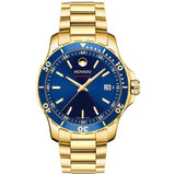 Movado Series 800 Blue Dial Gold Steel Strap Watch For Men - 2600144 Authentic Buy Shop Now