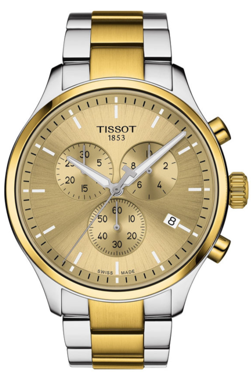Tissot T Sport Chrono XL Classic Gold Dial Two Tone Steel Strap Watch for Men - T116.617.22.021.00 Authentic Buy Shop Now