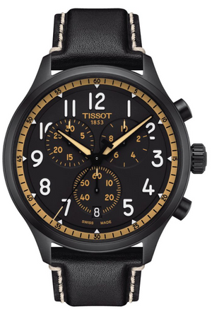 Tissot Chrono XL Vintage Chronograph Black Dial Black Leather Strap Watch For Men - T116.617.36.052.02 Authentic Buy Shop Now