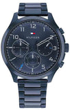 Tommy Hilfiger Asher Chronograph Blue Dial Blue Steel Strap Watch For Men - 1791853 Authentic Buy Shop Now