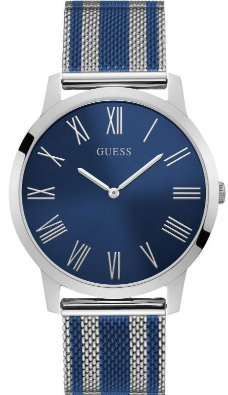 Guess Richmond Blue Dial Two Tone Mesh Bracelet Watch for Men - W1179G1 Authentic Buy Shop Now