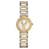 Versace Virtus Quartz White Dial Two Tone Steel Strap Watch For Women - VET300721 Authentic Buy Shop Now