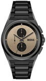 Hugo Boss Steer Chronograph Brown Dial Black Steel Strap Watch For Men - 1514043 Authentic Buy Shop Now
