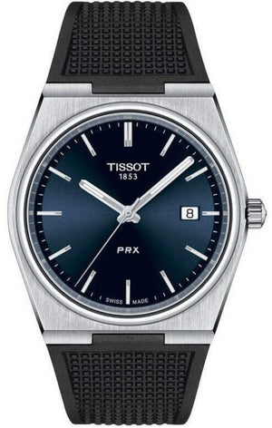 Tissot PRX Blue Dial Black Rubber Strap Watch For Men - T137.410.17.041.00 Authentic Buy Shop Now