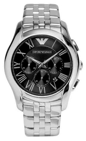 Emporio Armani Classic Chronograph Black Dial Silver Steel Strap Watch For Men - AR1786 Authentic Buy Shop Now