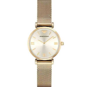 Emporio Armani Retro Gold Dial Gold Mesh Bracelet Watch For Women - AR1957 Authentic Buy Shop Now
