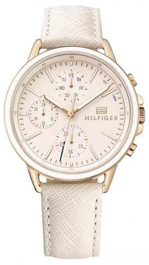 Tommy Hilfiger Carly Cream Dial Cream Leather Strap Watch for Women -1781789 Authentic Buy Shop Now