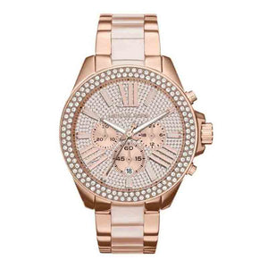 Michael Kors Wren Crystals Rose Gold Dial Rose Gold Steel Strap Watch for Women - MK6096 Authentic Buy Shop Now