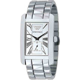 Emporio Armani Classic White Dial Silver Steel Strap Watch For Men - AR0145 Authentic Buy Shop Now