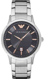 Emporio Armani Renato Quartz Black Dial Silver Steel Strap Watch For Men - AR11179 Authentic Buy Shop Now