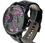 Diesel Badass Chronograph Anthracite Dial Black Leather Strap Watch For Men - DZ7270 Authentic Buy Shop Now