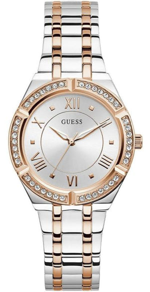 Guess Cosmo Quartz Silver Dial Two Tone Steel Strap Watch For Women - GW0033L9 Authentic Buy Shop Now