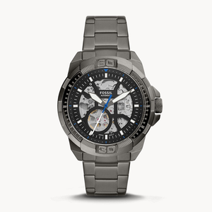 Fossil Bronson Automatic Skeleton Black Dial Grey Steel Strap Watch for Men - ME3218 Authentic Buy Shop Now
