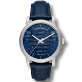 Emporio Armani Luigi Automatic Blue Dial Blue Leather Strap Watch For Men - AR60030 Authentic Buy Shop Now