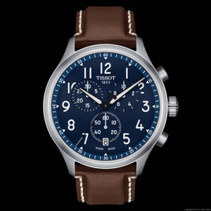 Tissot Chrono XL Vintage Blue Dial Brown Leather Strap Watch For Men - T116.617.16.042.00 Authentic Buy Shop Now