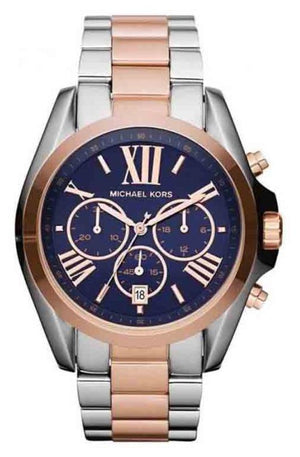 Michael Kors Bradshaw Blue Dial Two Tone Steel Strap Watch for Women - MK5606 Authentic Buy Shop Now
