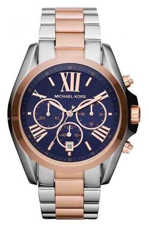 Michael Kors Bradshaw Blue Dial Two Tone Steel Strap Watch for Women - MK5606 Authentic Buy Shop Now