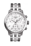 Tissot PRC 200 Chronograph White Dial Silver Steel Strap Watch For Men - T055.417.11.017.00 Authentic Buy Shop Now