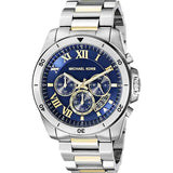 Michael Kors Brecken Chronograph Blue Dial Two Tone Steel Strap Watch For Men - MK8437 Authentic Buy Shop Now