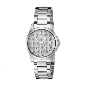 Gucci G Timeless Silver Dial Silver Steel Strap Watch For Women - YA126551 Authentic Buy Shop Now