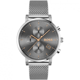 Hugo Boss Integrity Grey Dial Silver Mesh Bracelet Watch for Men - 1513807 Authentic Buy Shop Now