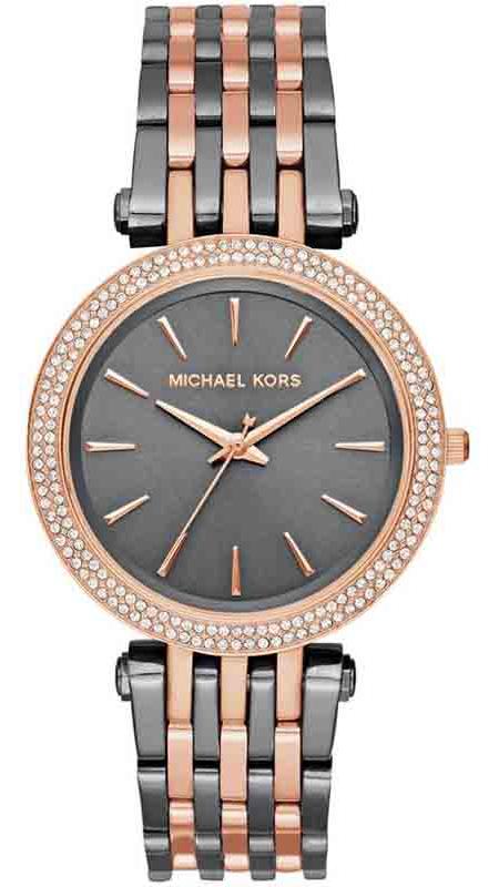 Michael Kors Darci Analog Quartz Grey Dial Two Tone Steel Strap Watch For Women - MK3584 Authentic Buy Shop Now