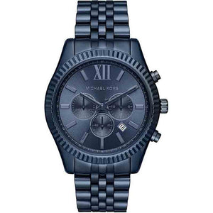 Michael Kors Lexington Chronograph Blue Dial Blue Steel Strap Watch for Men - MK8480 Authentic Buy Shop Now