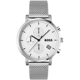 Hugo Boss Skymaster White Dial Silver Mesh Bracelet Watch for Men - 1513933 Authentic Buy Shop Now