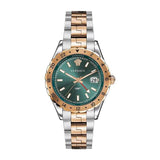 Versace Hellenyium GMT Green Dial Two Tone Steel Strap Watch for Men - V11050015 Authentic Buy Shop Now
