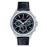 Tommy Hilfiger Ari Diamonds Black Dial Black Leather Strap Watch for Women - 1781981 Authentic Buy Shop Now
