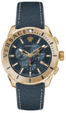 Versace Casual Chronograph Blue Dial Blue Leather Strap Watch for Men - VERG004-18 Authentic Buy Shop Now