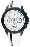 Tommy Hilfiger Aiden Chronograph White Dial White Rubber Strap Watch For Men - 1791862 Authentic Buy Shop Now