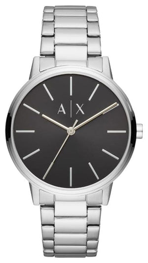 Armani Exchange Cayde Analog Black Dial Silver Steel Strap Watch For Men - AX2700 Authentic Buy Shop Now