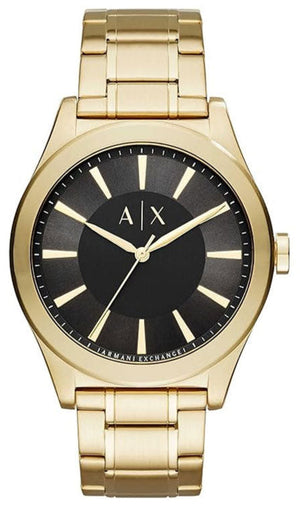 Armani Exchange Nico Analog Black Dial Gold Steel Strap Watch For Men - AX2328 Authentic Buy Shop Now