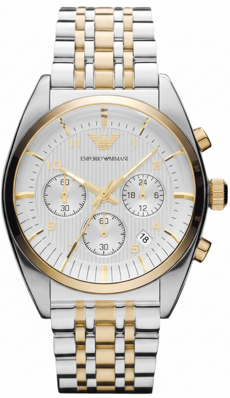 Emporio Armani Classic White Dial Two Tone Steel Strap Watch for Men - AR11603 Authentic Buy Shop Now