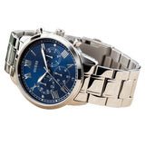 Guess Hendrix Chronograph Blue Dial Silver Steel Strap Watch for Men - W1309G1 Authentic Buy Shop Now