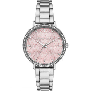 Michael Kors Pyper Three Hand Pink Dial Silver Steel Strap Watch For Women - MK4631 Authentic Buy Shop Now