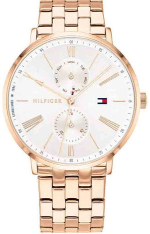 Tommy Hilfiger Jenna Quartz White Dial Rose Gold Steel Strap Watch for Women - 1782070 Authentic Buy Shop Now
