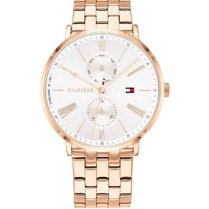 Tommy Hilfiger Jenna Quartz White Dial Rose Gold Steel Strap Watch for Women - 1782070 Authentic Buy Shop Now