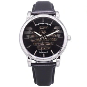 Emporio Armani Analog Automatic Black Dial Black Leather Strap Watch For Men - AR60040 Authentic Buy Shop Now