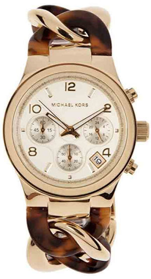 Michael Kors Runway Gold Dial Two Tone Steel Strap Watch for Women - MK4222 Authentic Buy Shop Now