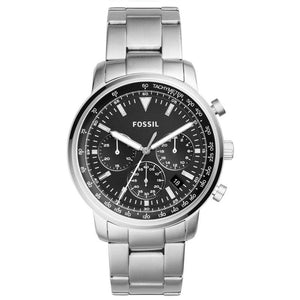 Fossil Goodwin Chronograph Black Dial Silver Steel Strap Watch for Men - FS5412 Authentic Buy Shop Now