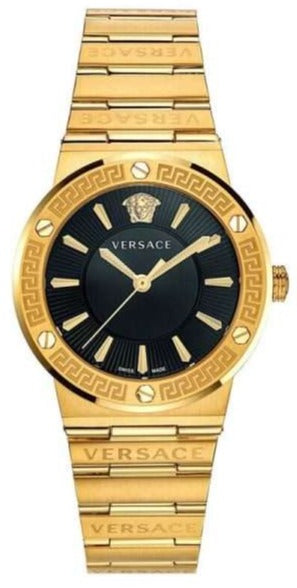 Versace Greca Black Dial Gold Steel Strap Watch for Women - VEVH00820 Authentic Buy Shop Now