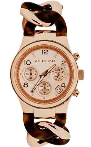 Michael Kors Runway Rose Gold Dial Two Tone Steel Strap Watch for Women - MK4269 Authentic Buy Shop Now
