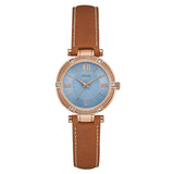 Guess Park Avenue Blue Dial Brown Leather Strap Watch for Women - W0838L2 Authentic Buy Shop Now