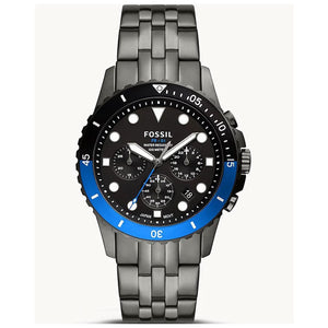 Fossil FB-01 Chronograph Black Dial Grey Steel Strap Watch for Men - FS5835 Authentic Buy Shop Now