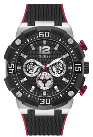 Guess Navigator Black Dial Black Rubber Strap Watch for Men - GW0264G1 Authentic Buy Shop Now
