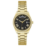 Guess Luna Diamonds Black Dial Gold Steel Strap Watch for Women - GW0307L2 Authentic Buy Shop Now