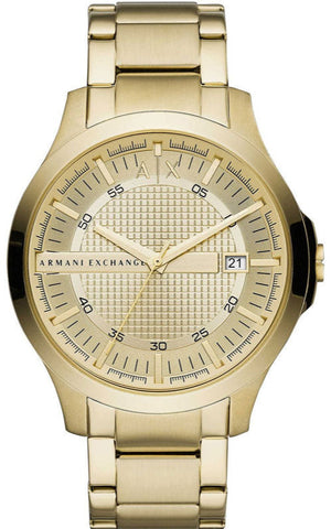 Armani Exchange Hampton Chronograph Gold Dial Gold Steel Strap Watch For Men - AX2415 Authentic Buy Shop Now