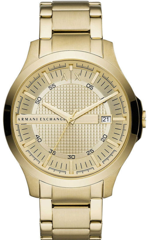 Armani Exchange Hampton Chronograph Gold Dial Gold Steel Strap Watch For Men - AX2415 Authentic Buy Shop Now